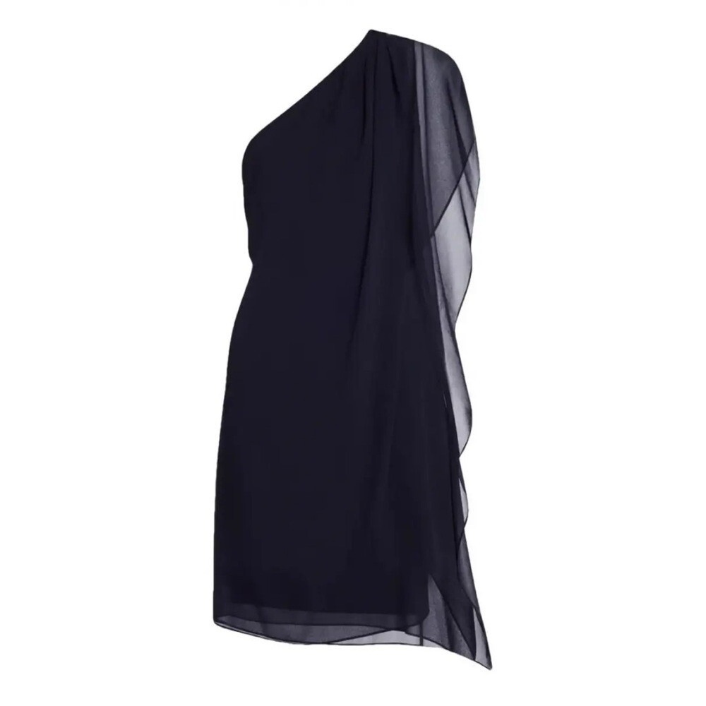 Kobi Halperin Sabrina One Shoulder Draped Chiffon Mini Dress Large NWT (835)
